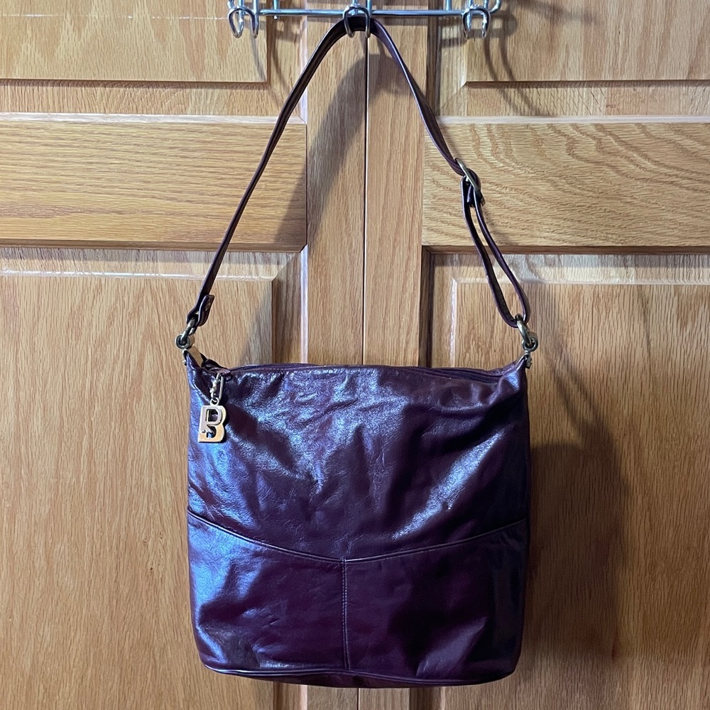 Robert Bestien Originals Vintage Burgundy Leather Sack Shoulder Bag
